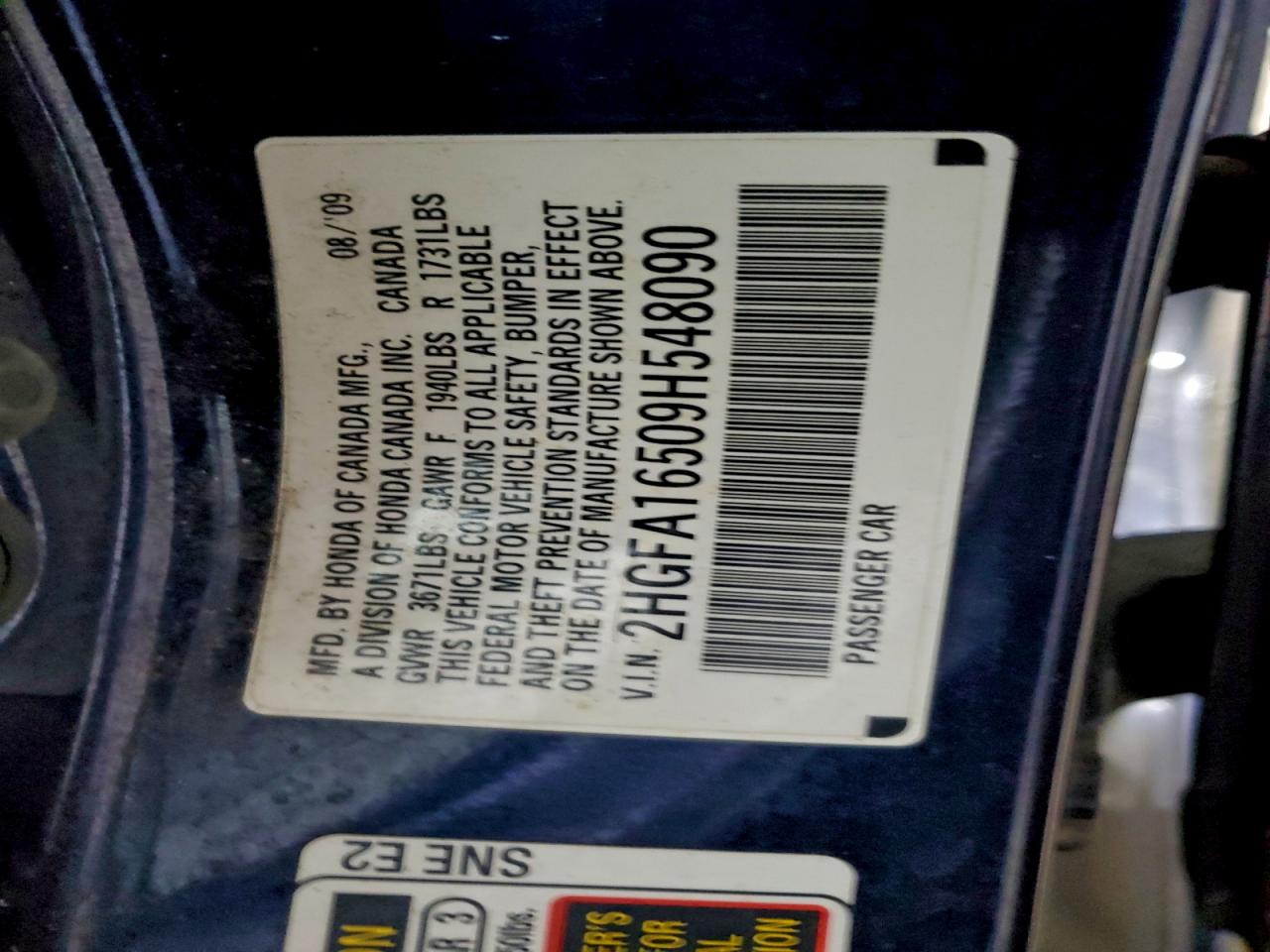 2009 HONDA CIVIC LX photo 45