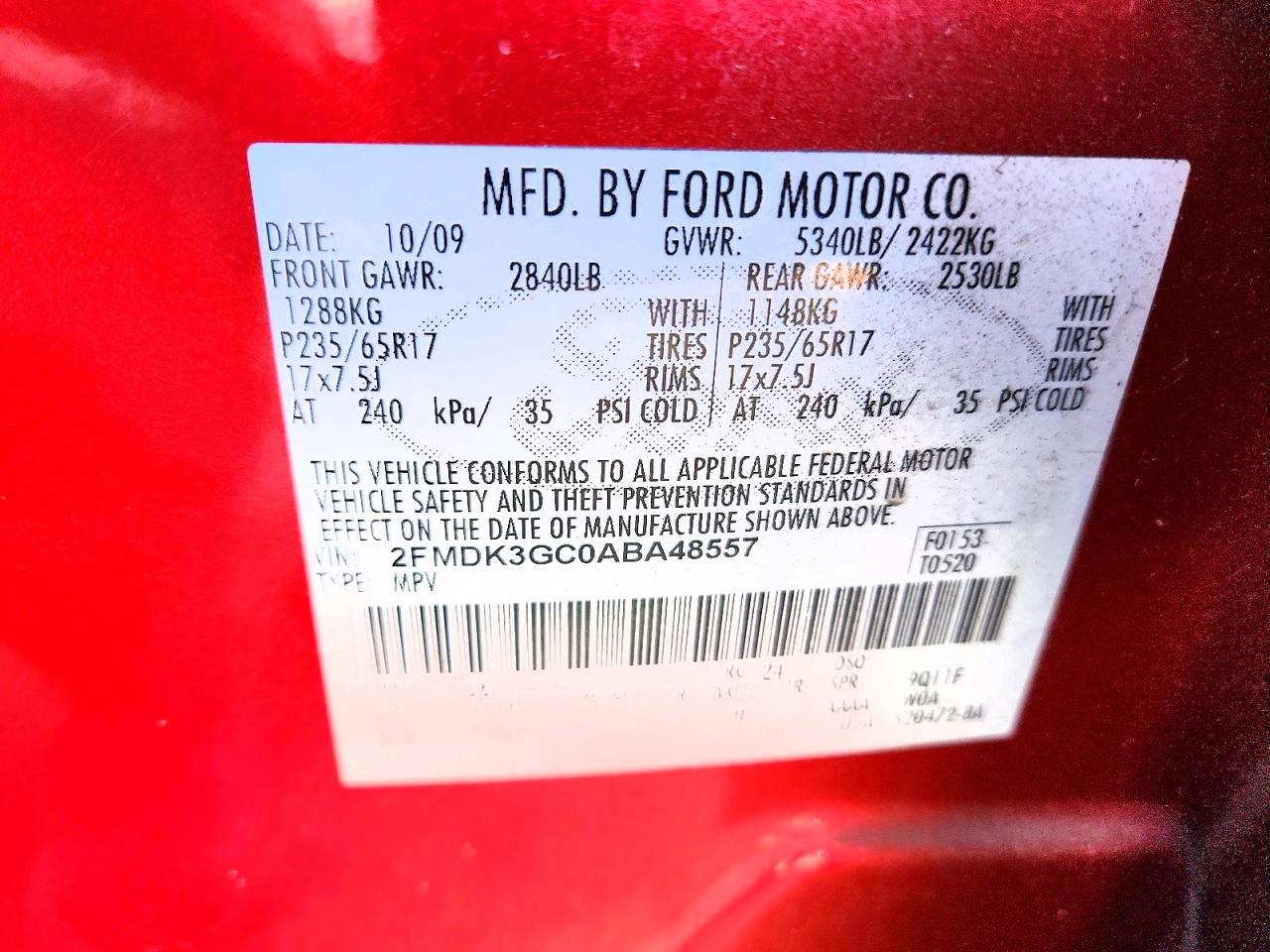2010 FORD EDGE photo 13
