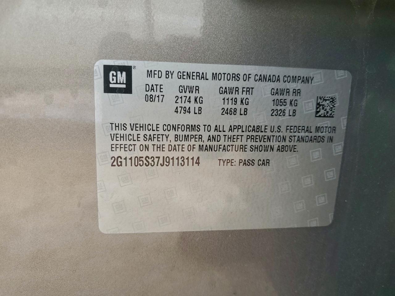 2018 CHEVROLET IMPALA LT photo 37