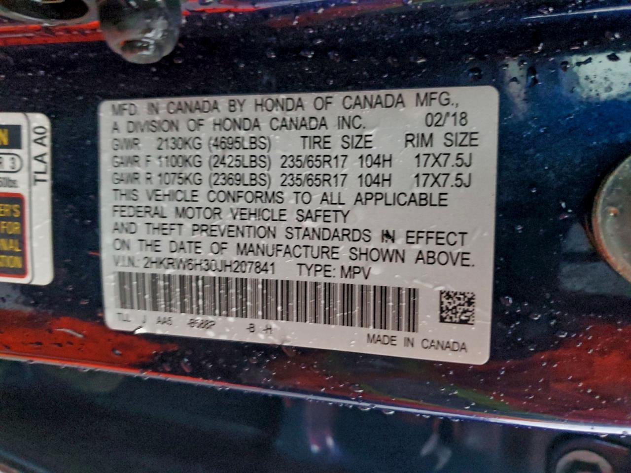 2018 HONDA CR-V LX photo 37