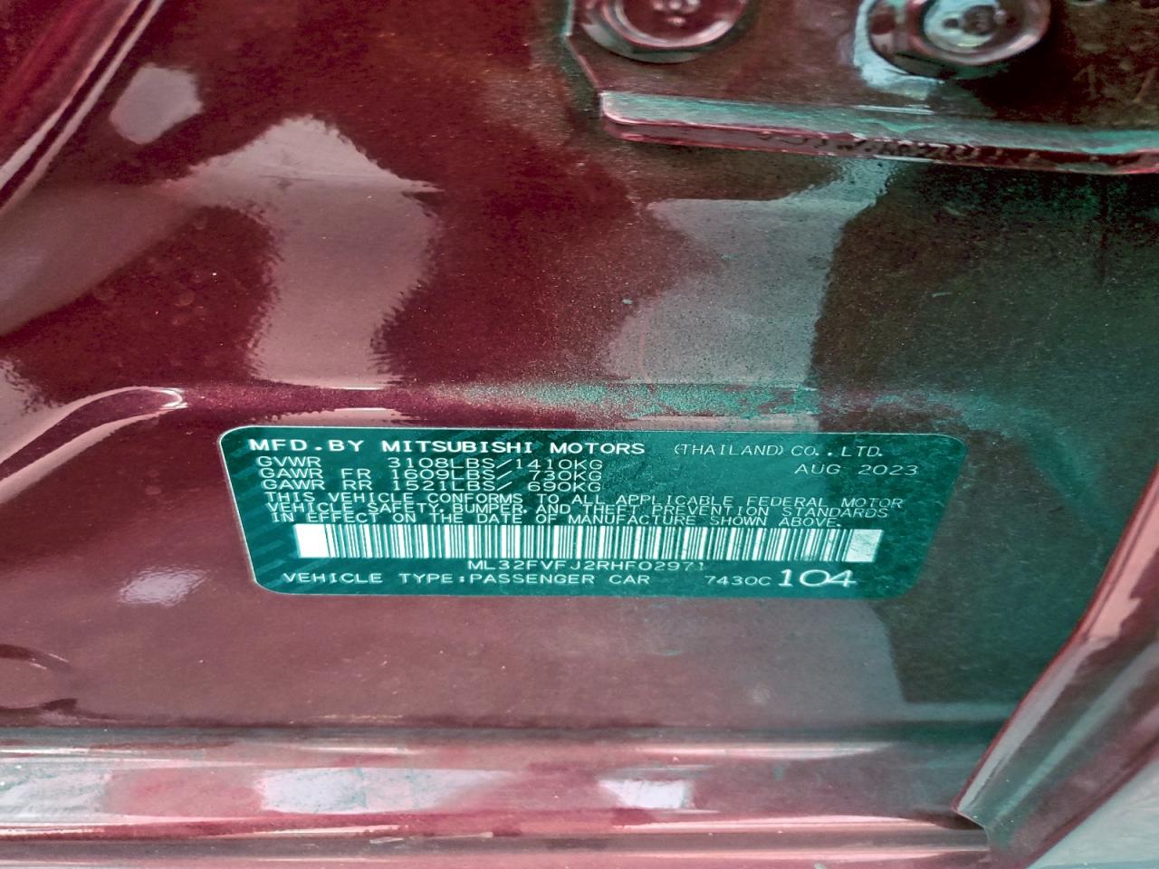 2024 MITSUBISHI MIRAGE G4 SE photo 23