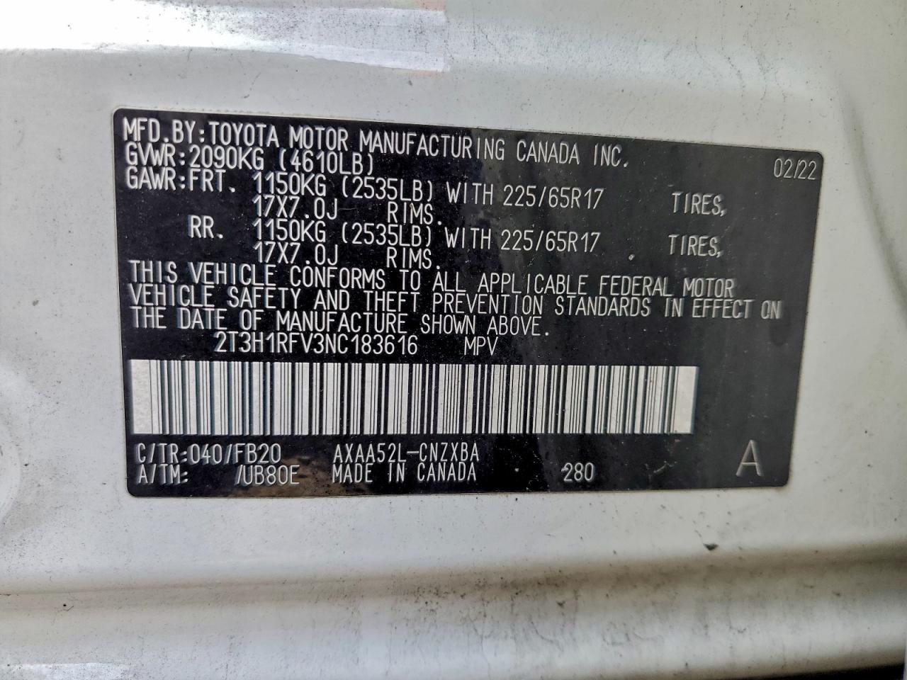 2022 TOYOTA RAV4 LE photo 13