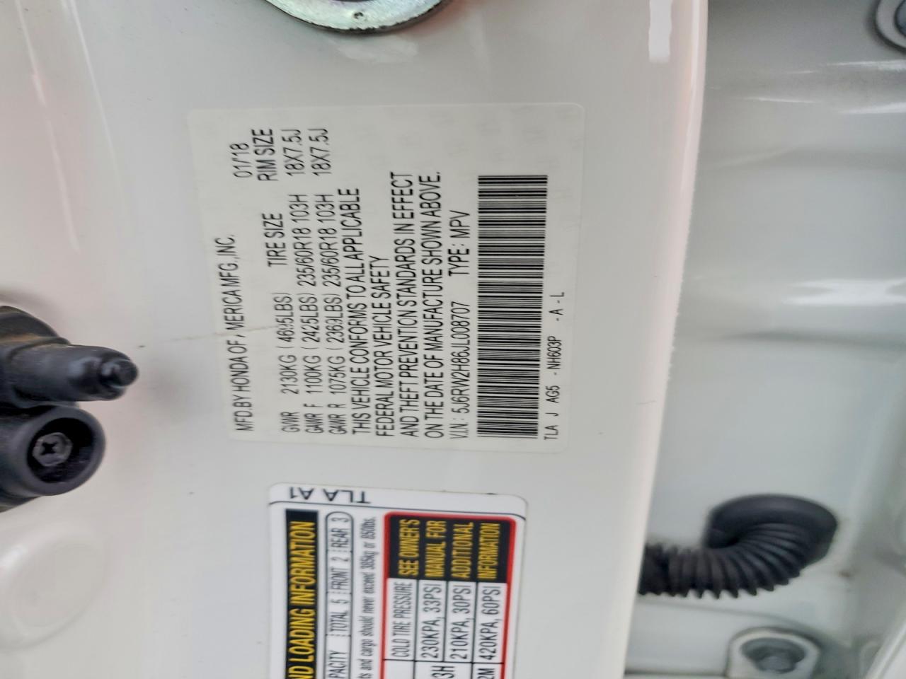 2018 HONDA CR-V EXL photo 13
