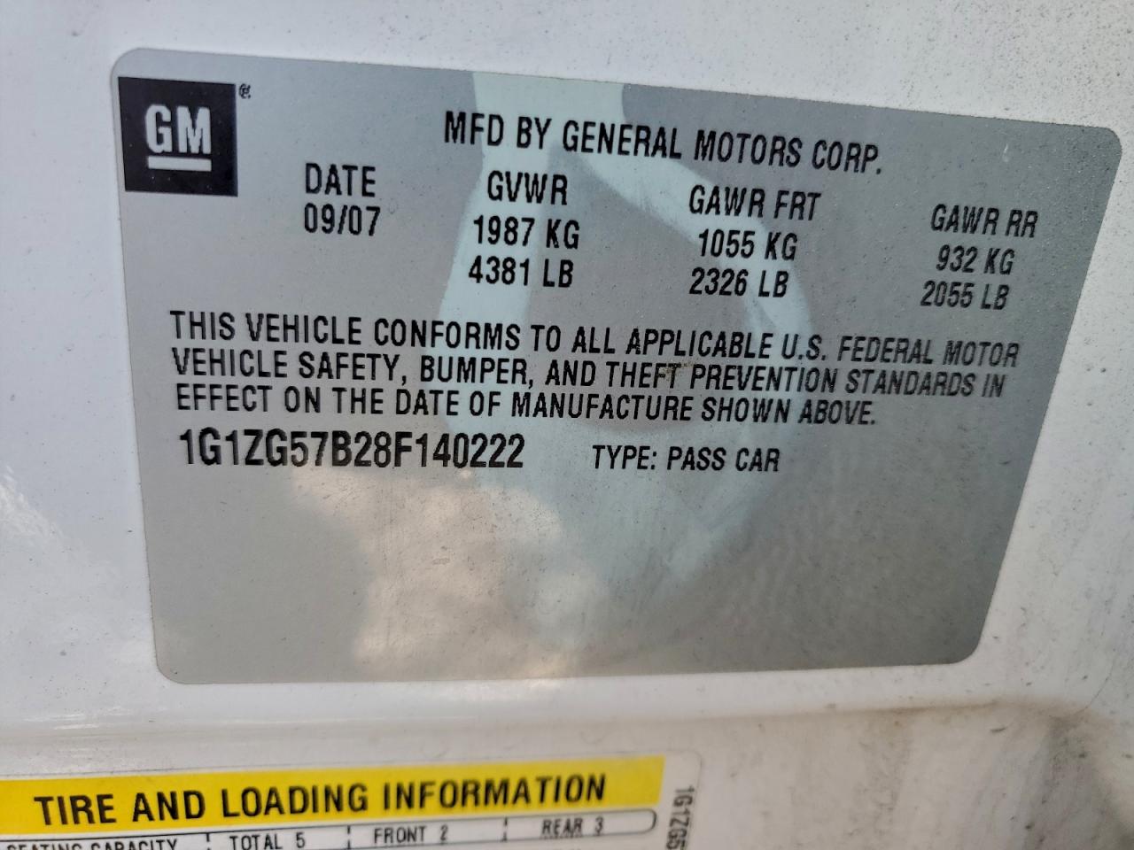 2008 CHEVROLET MALIBU LS photo 12