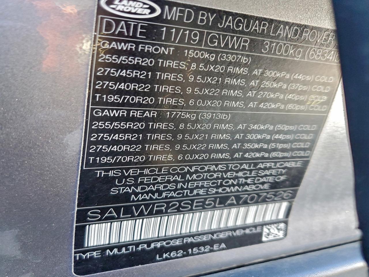 2020 LAND ROVER RANGE ROVER SPORT P525 HSE photo 13