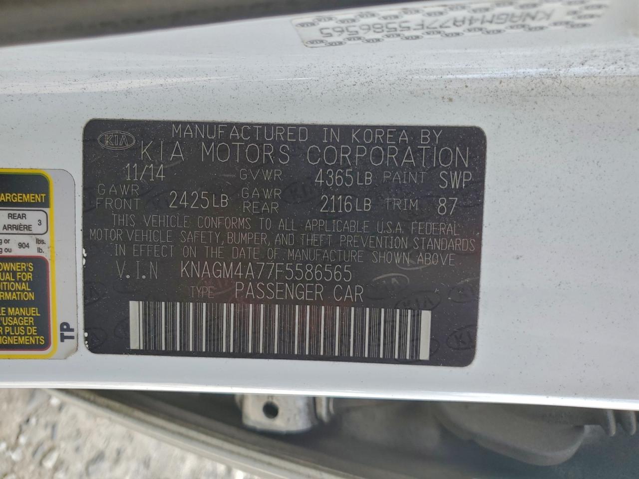 2015 KIA OPTIMA LX photo 23