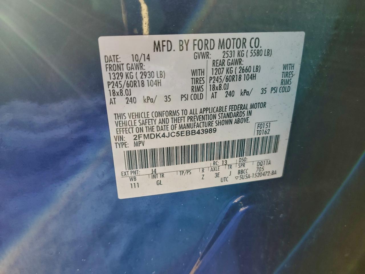 2014 FORD EDGE SEL photo 37