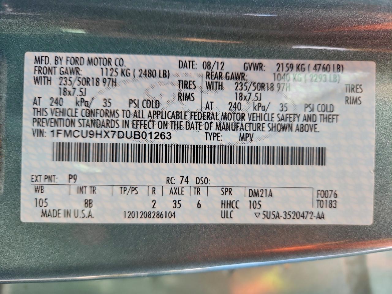 2013 FORD ESCAPE SEL photo 37