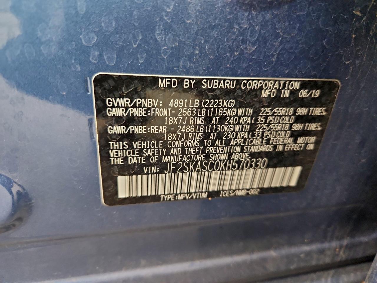 2019 SUBARU FORESTER LIMITED photo 14