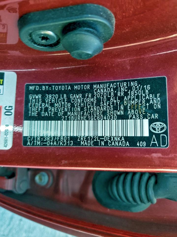 2016 TOYOTA COROLLA L photo 13
