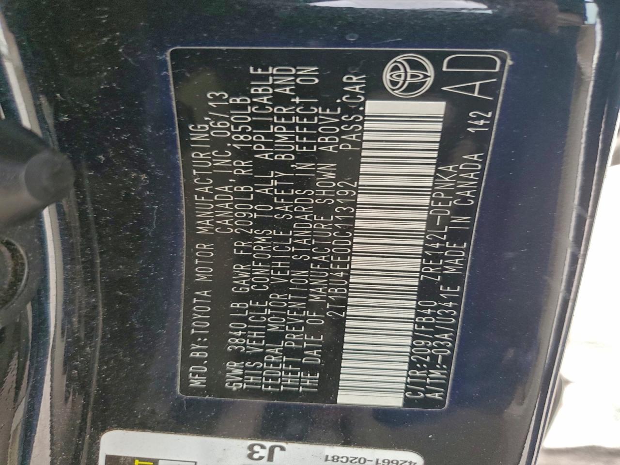 2013 TOYOTA COROLLA BASE photo 23