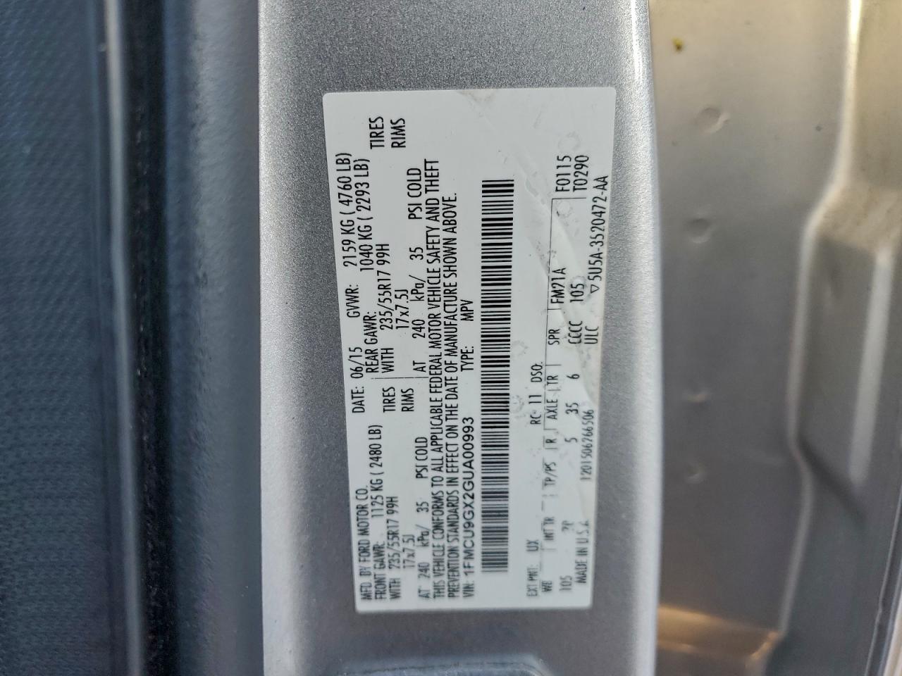 2016 FORD ESCAPE SE photo 13