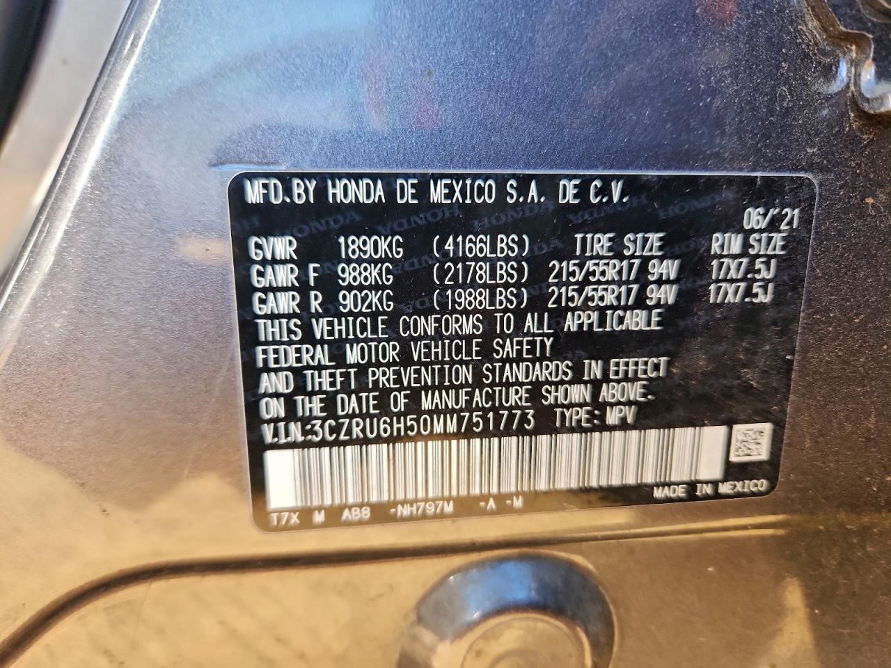 2021 HONDA HR-V EX photo 14