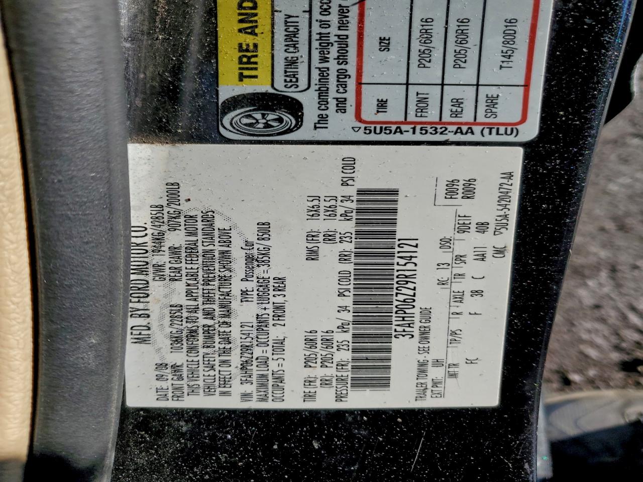 2009 FORD FUSION S photo 45