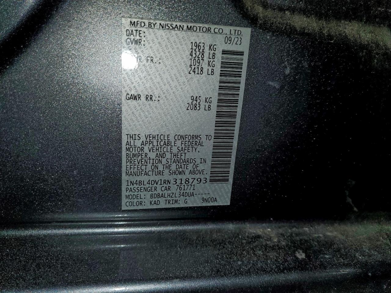 2024 NISSAN ALTIMA SV photo 12