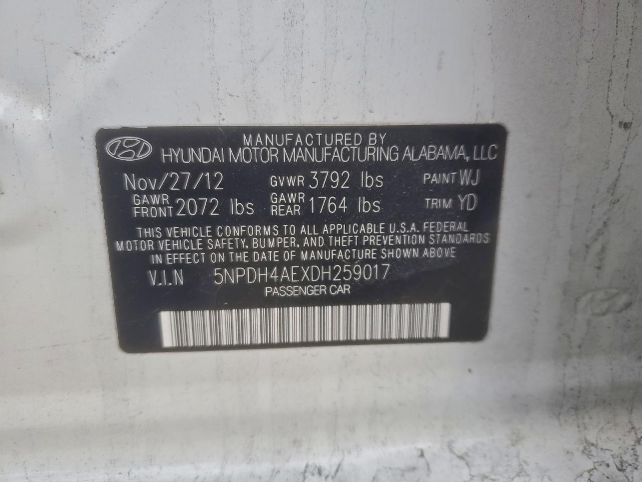2013 HYUNDAI ELANTRA GLS photo 23