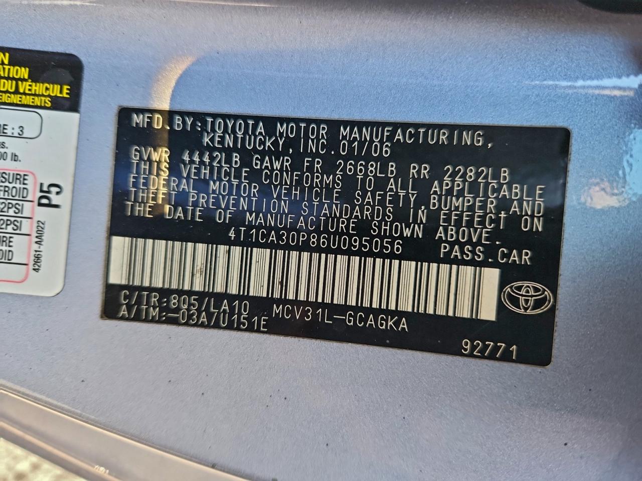 2006 TOYOTA CAMRY SOLARA SE photo 23