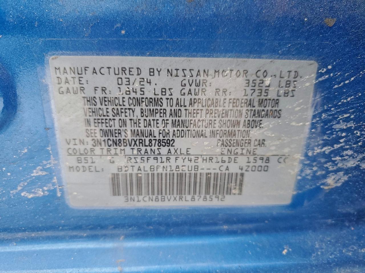 2024 NISSAN VERSA S photo 13