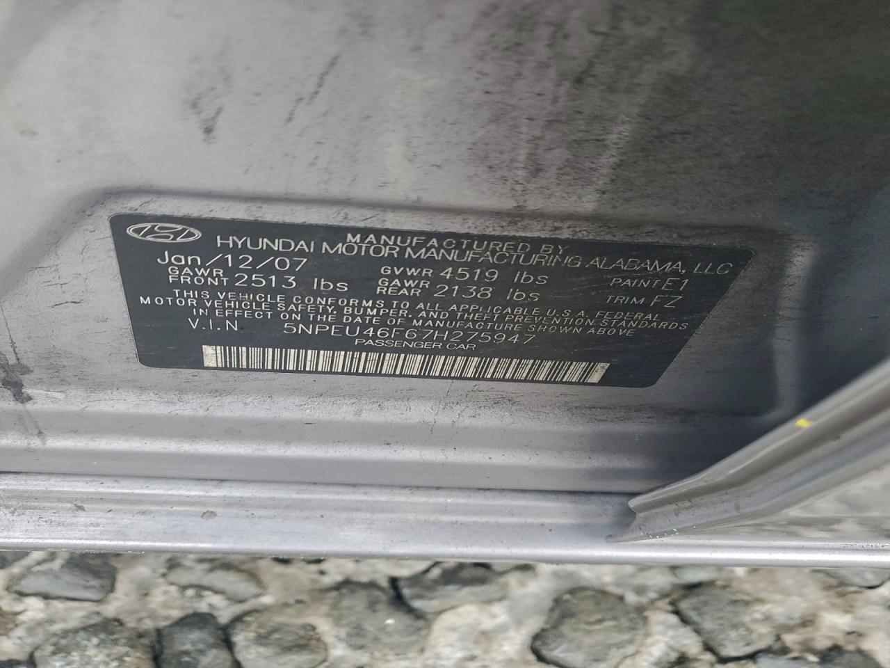 2007 HYUNDAI SONATA SE photo 12