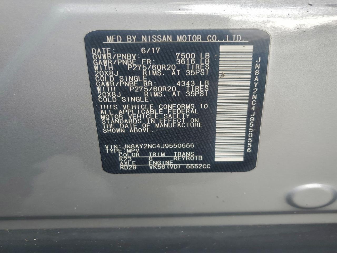 2018 NISSAN ARMADA SV photo 13