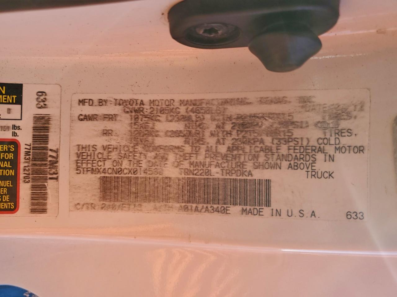 2012 TOYOTA TACOMA photo 23
