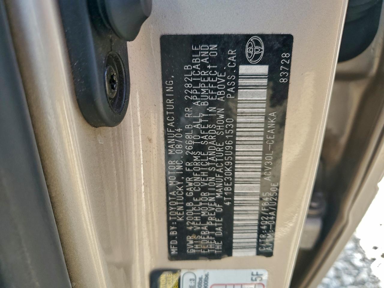2005 TOYOTA CAMRY LE photo 23