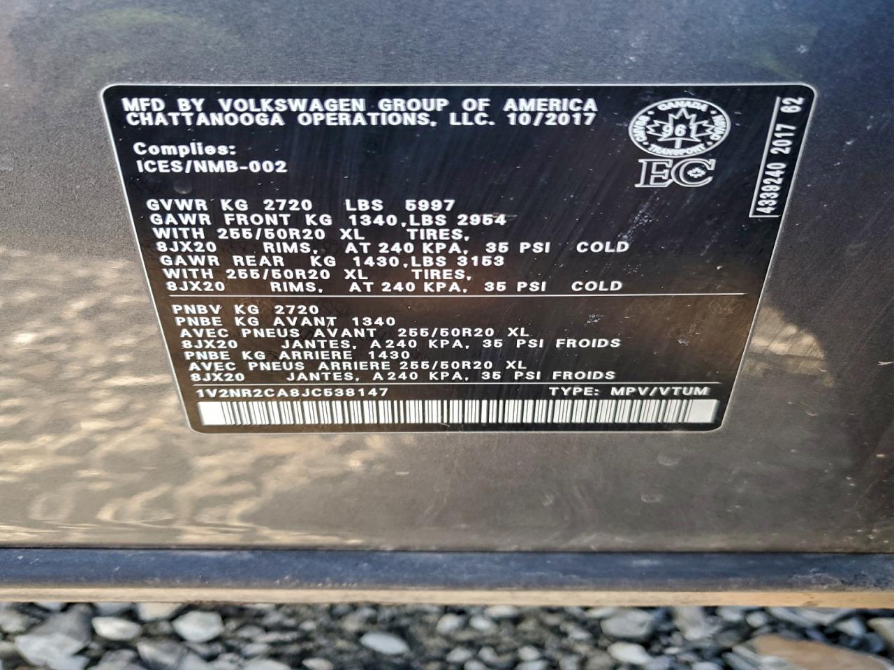 2018 VOLKSWAGEN ATLAS SEL PREMIUM photo 14