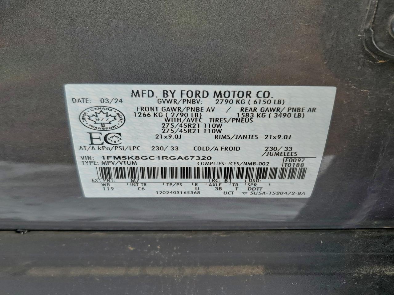 2024 FORD EXPLORER ST photo 13