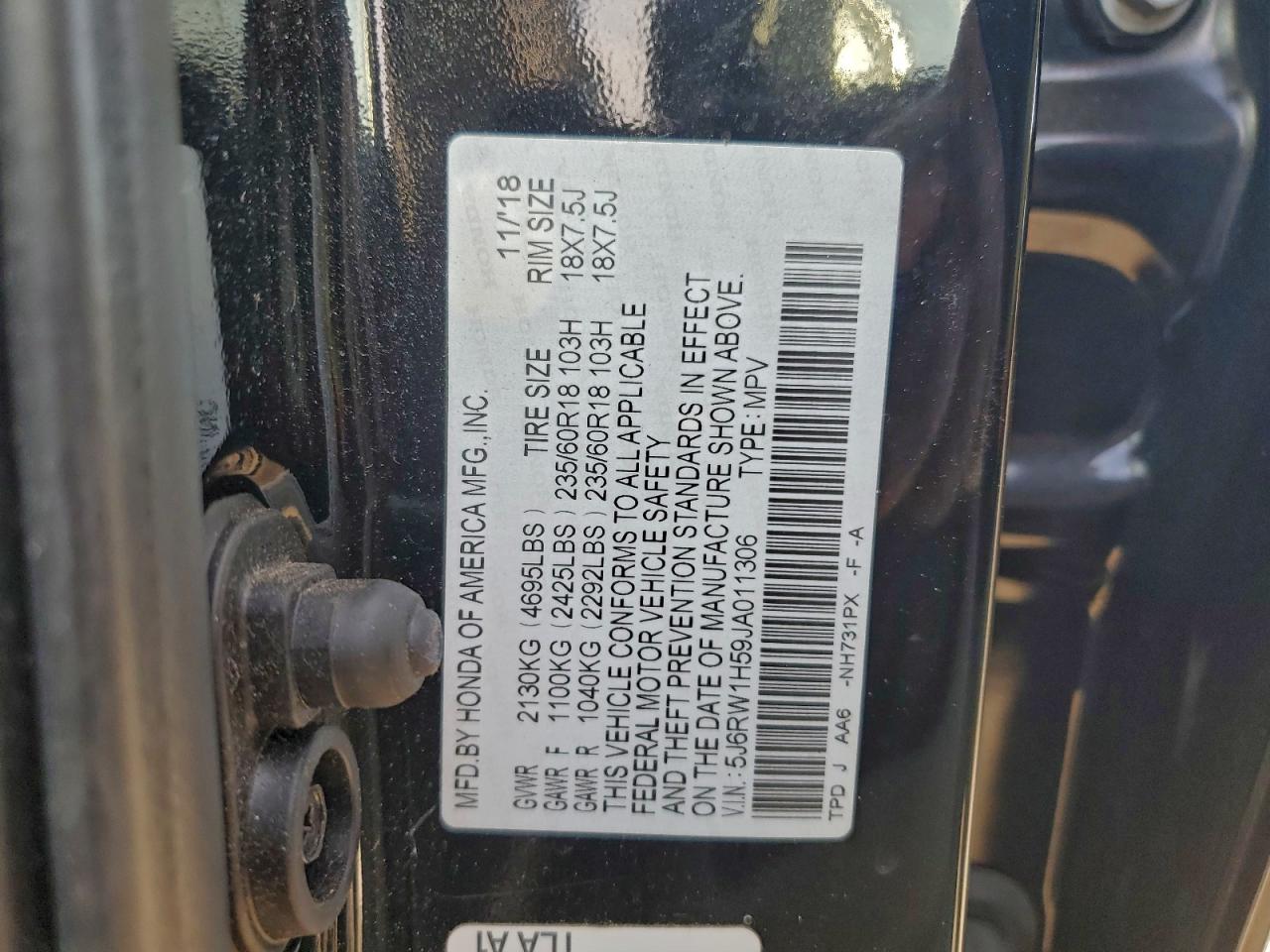 2018 HONDA CR-V EX photo 37