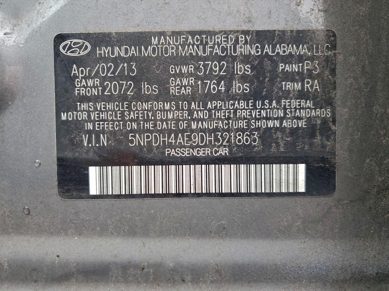 2013 HYUNDAI ELANTRA GLS photo 13