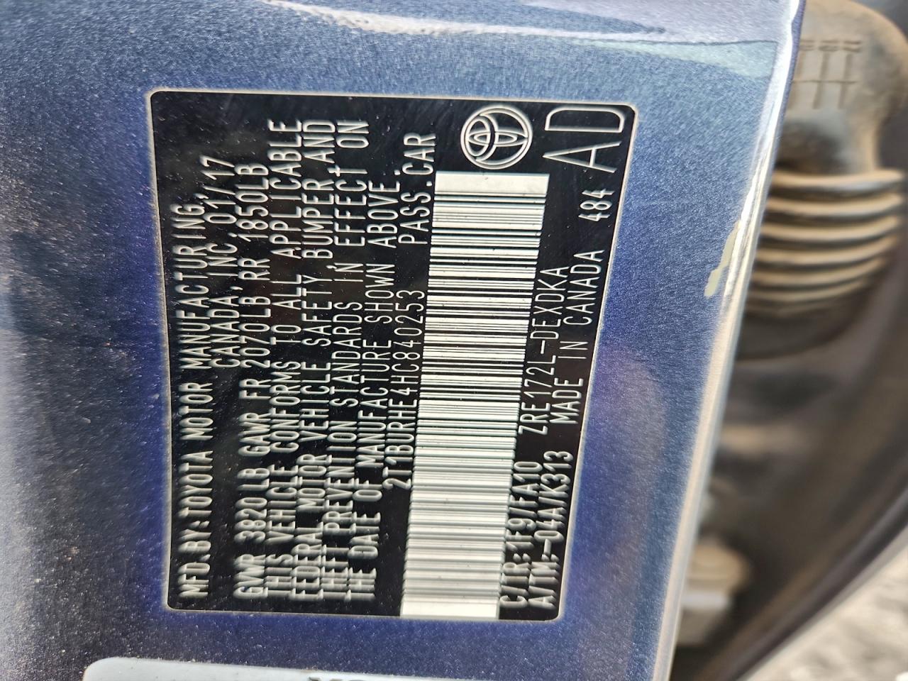 2017 TOYOTA COROLLA L photo 23