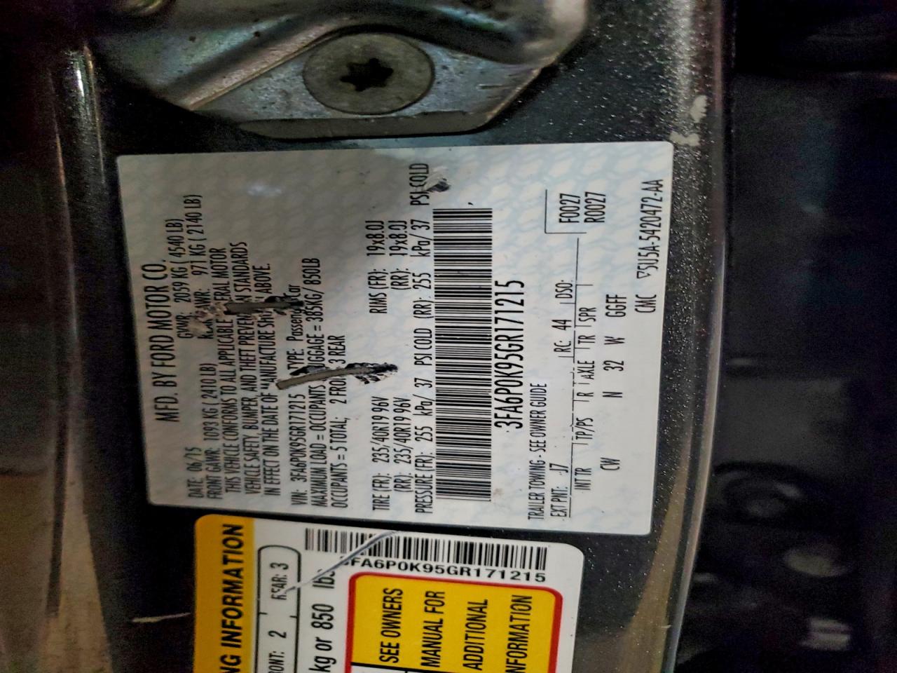 2016 FORD FUSION TITANIUM photo 23