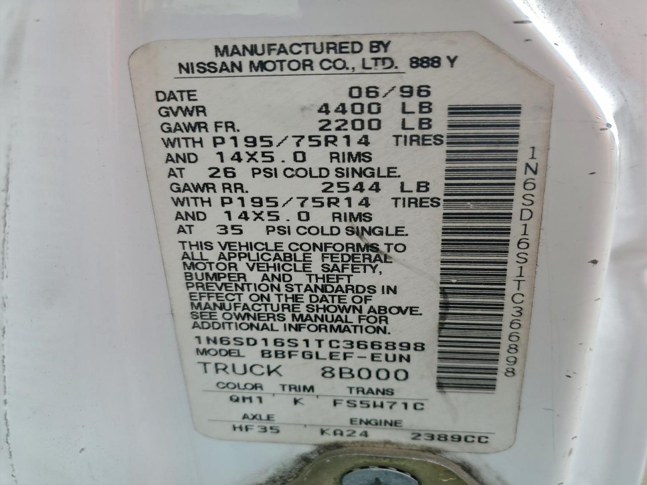 1996 NISSAN TRUCK KING CAB SE photo 23