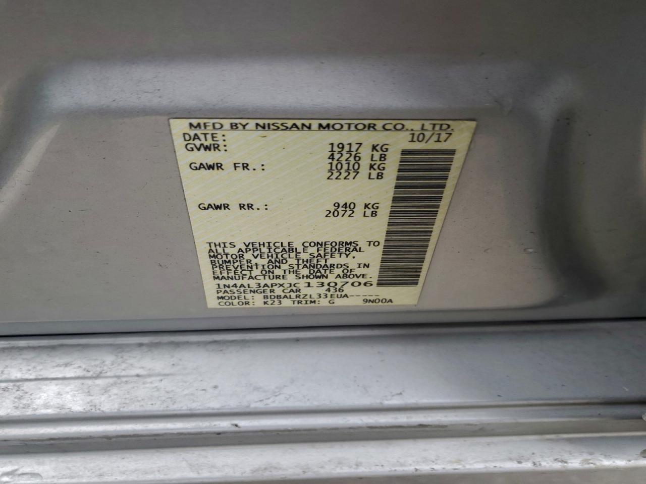 2018 NISSAN ALTIMA 2.5 photo 34