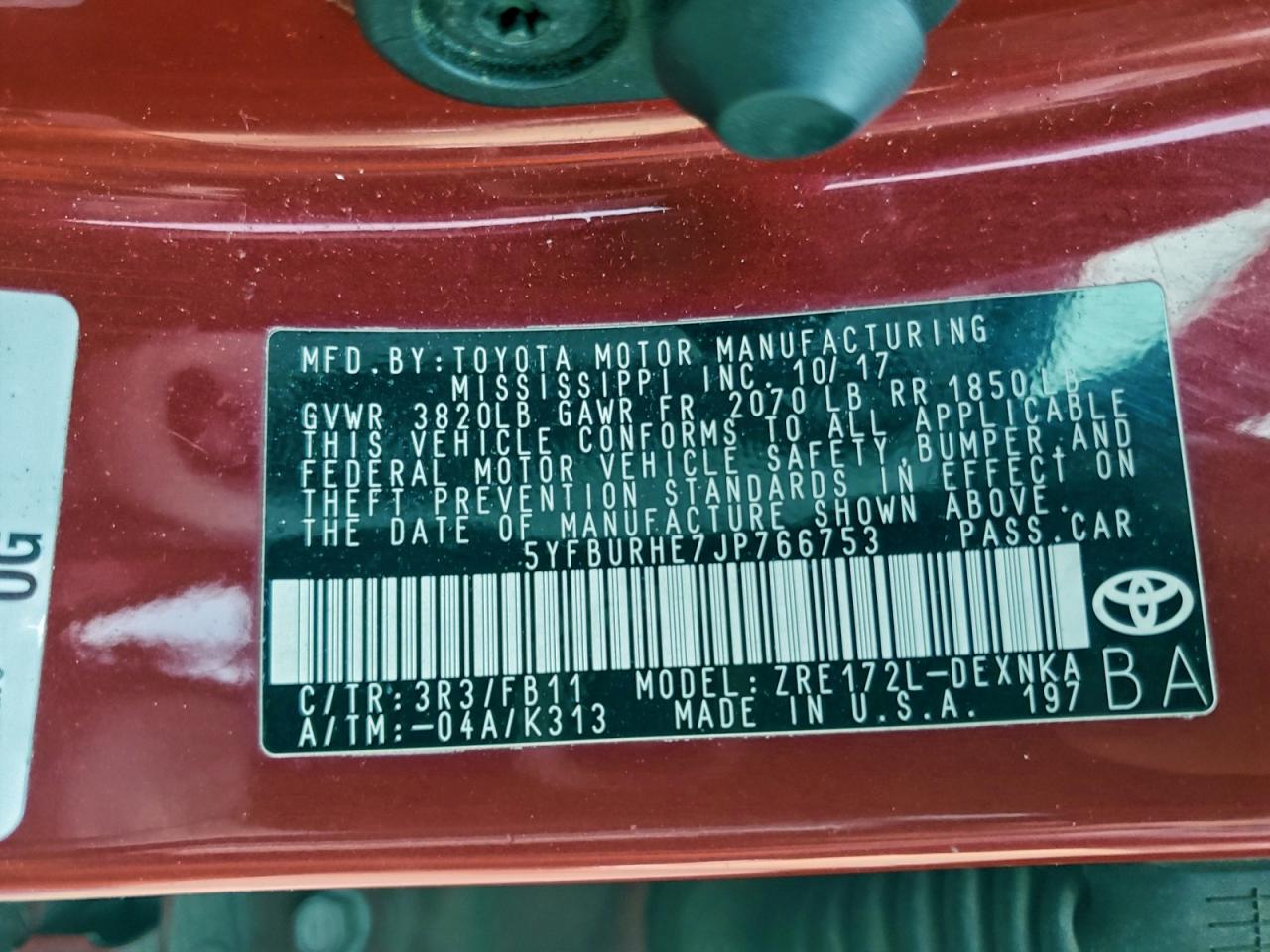 2018 TOYOTA COROLLA L photo 23