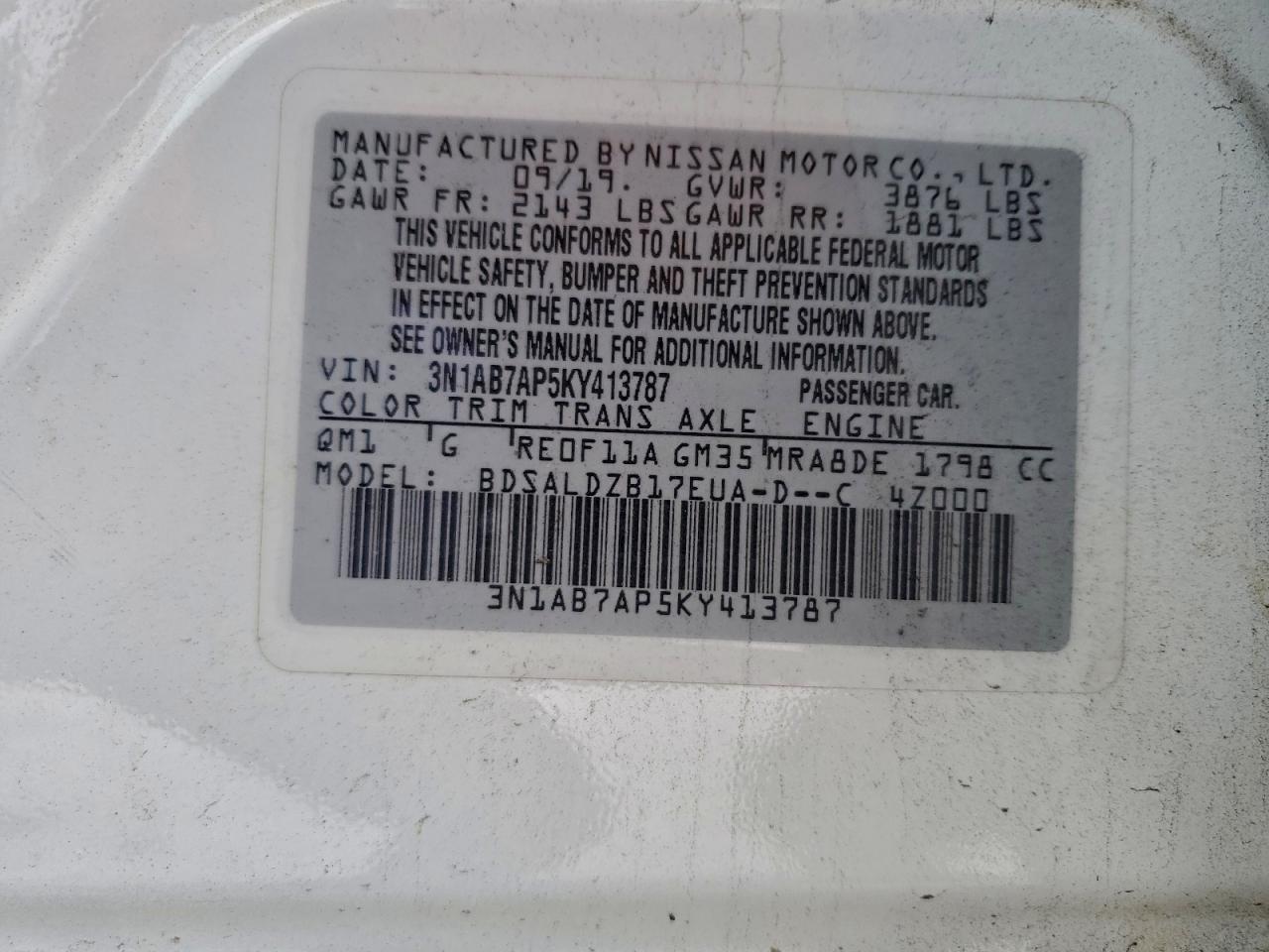 2019 NISSAN SENTRA S photo 34