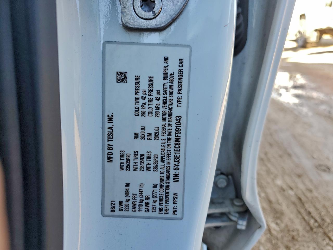 2021 TESLA MODEL 3 photo 12