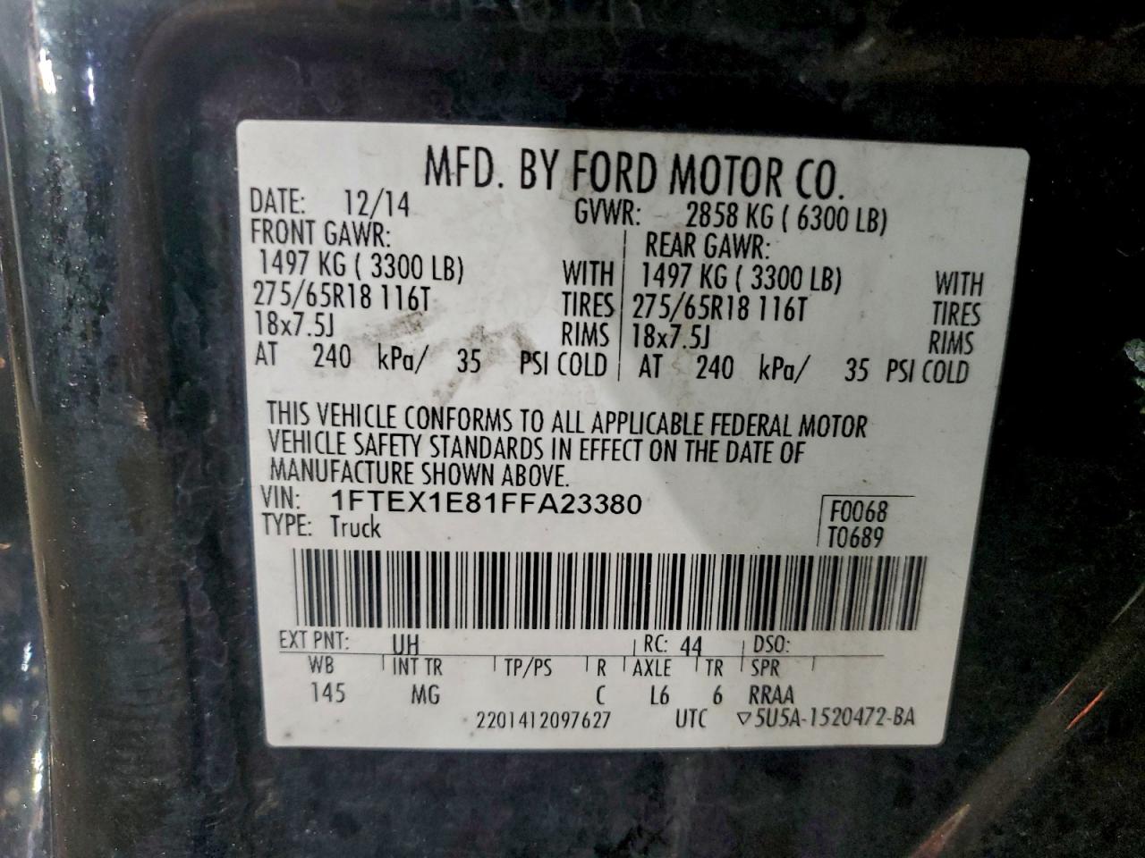 2015 FORD F150 SUPER CAB photo 23