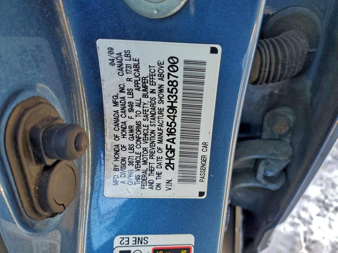 2009 HONDA CIVIC LX photo 23