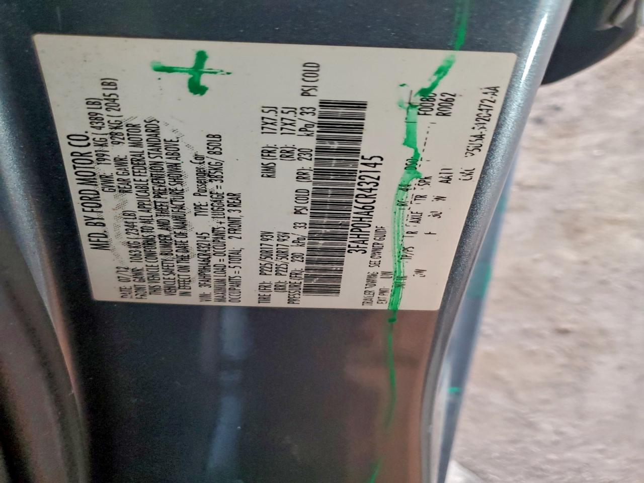 2012 FORD FUSION SE photo 23
