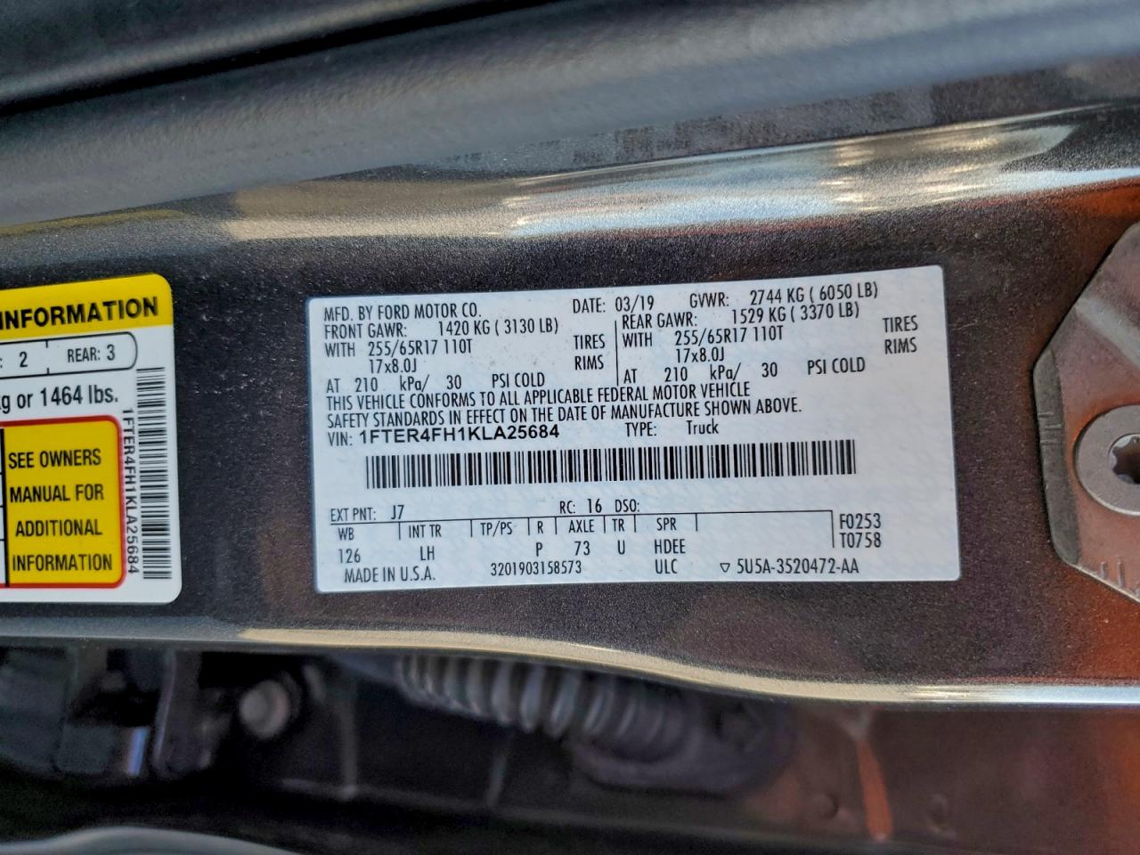 2019 FORD RANGER XL photo 34