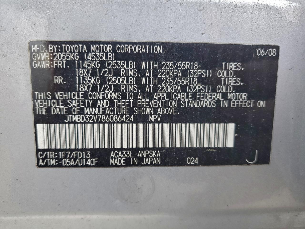 2008 TOYOTA RAV4 SPORT photo 13