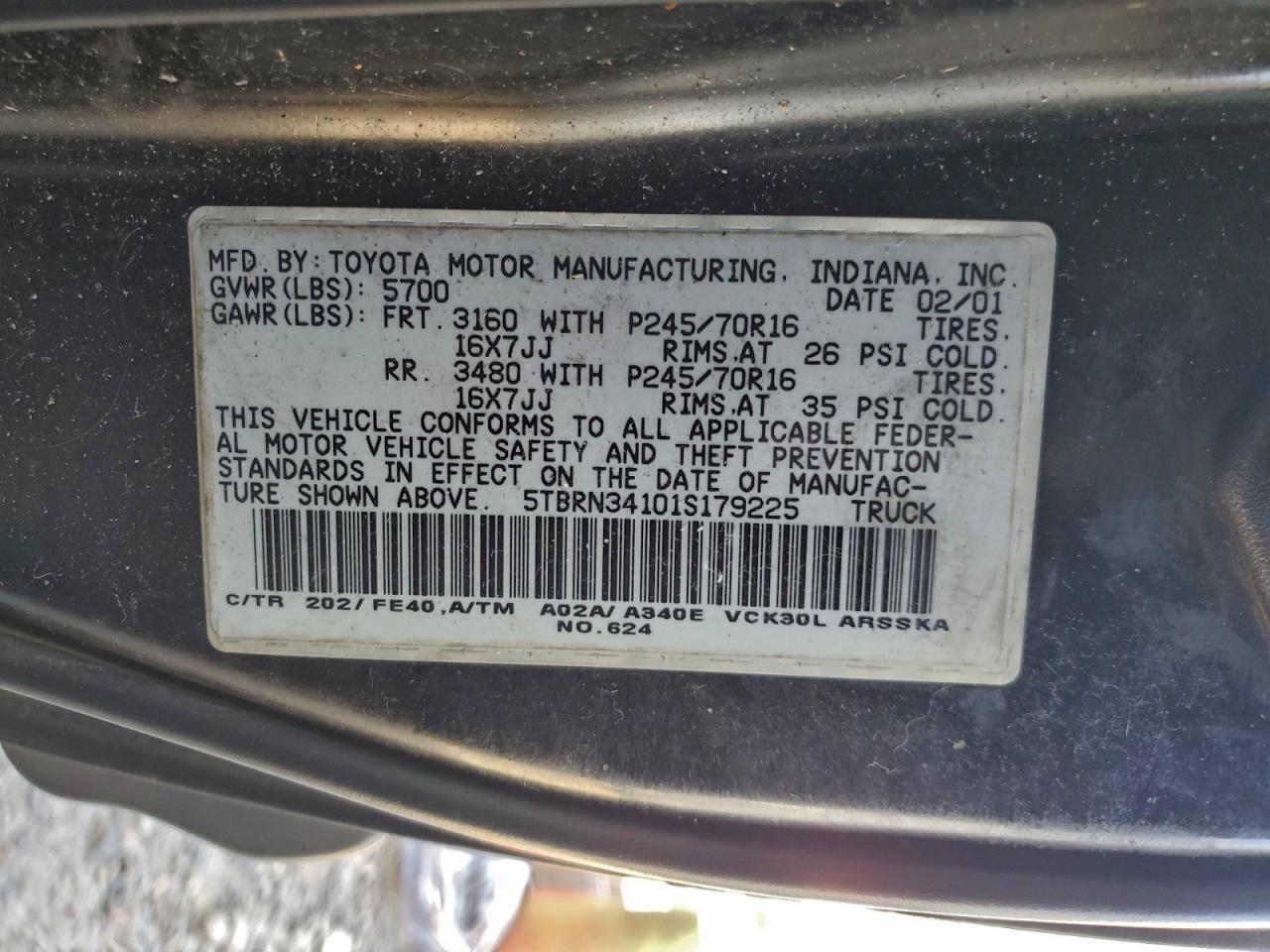 2001 TOYOTA TUNDRA ACCESS CAB SR5 photo 34