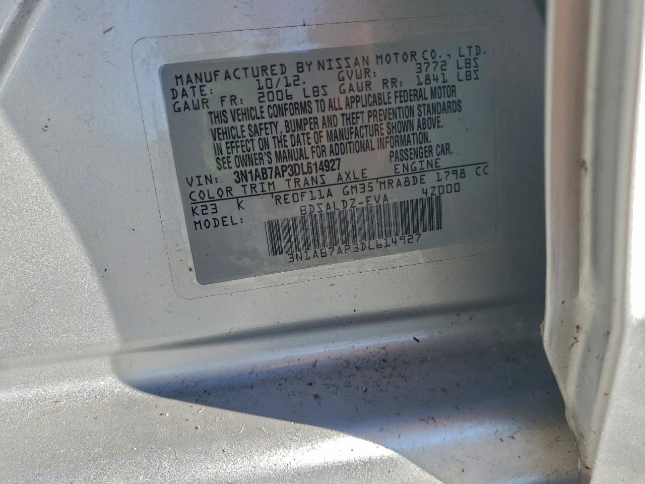 2013 NISSAN SENTRA S photo 12
