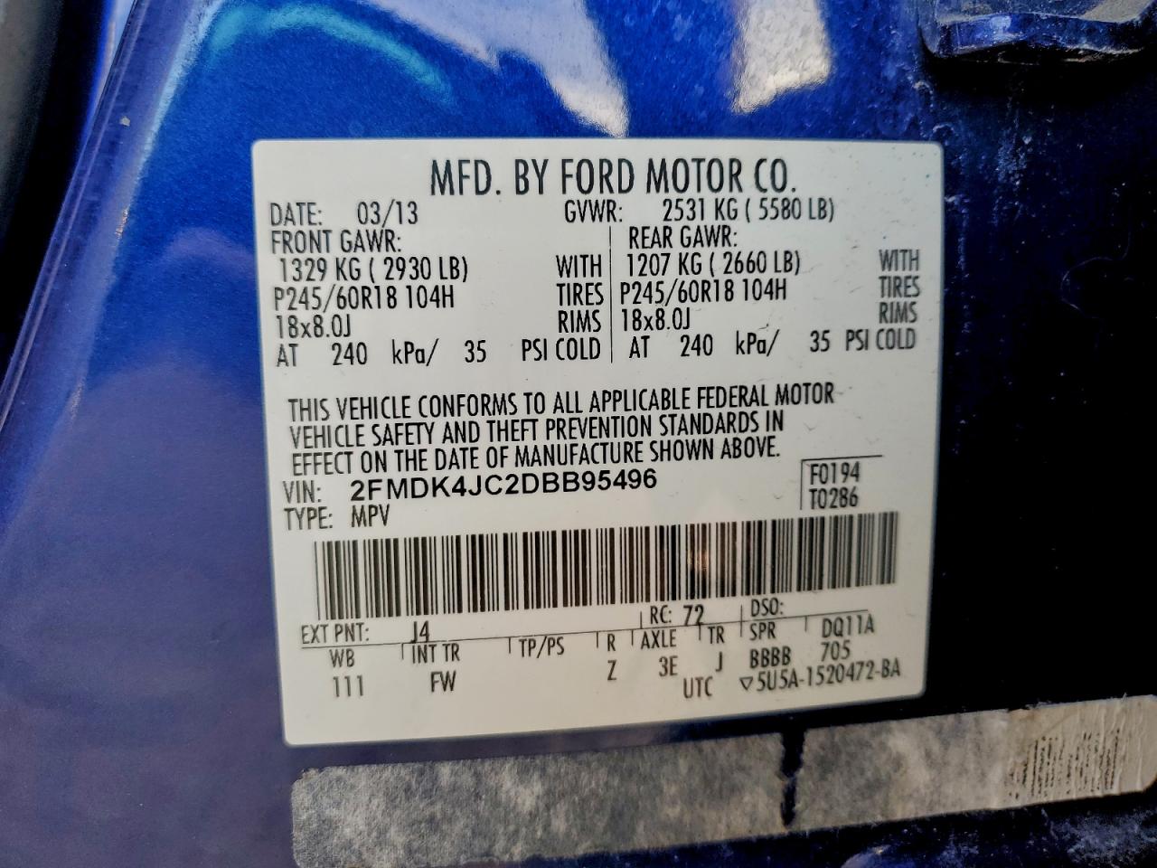 2013 FORD EDGE SEL photo 37