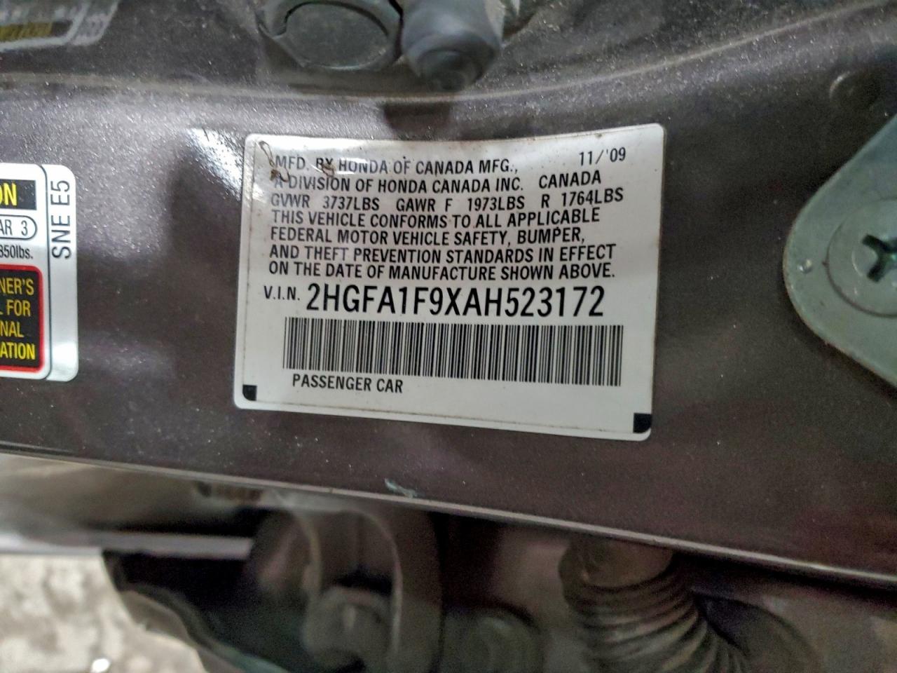 2010 HONDA CIVIC EXL photo 37