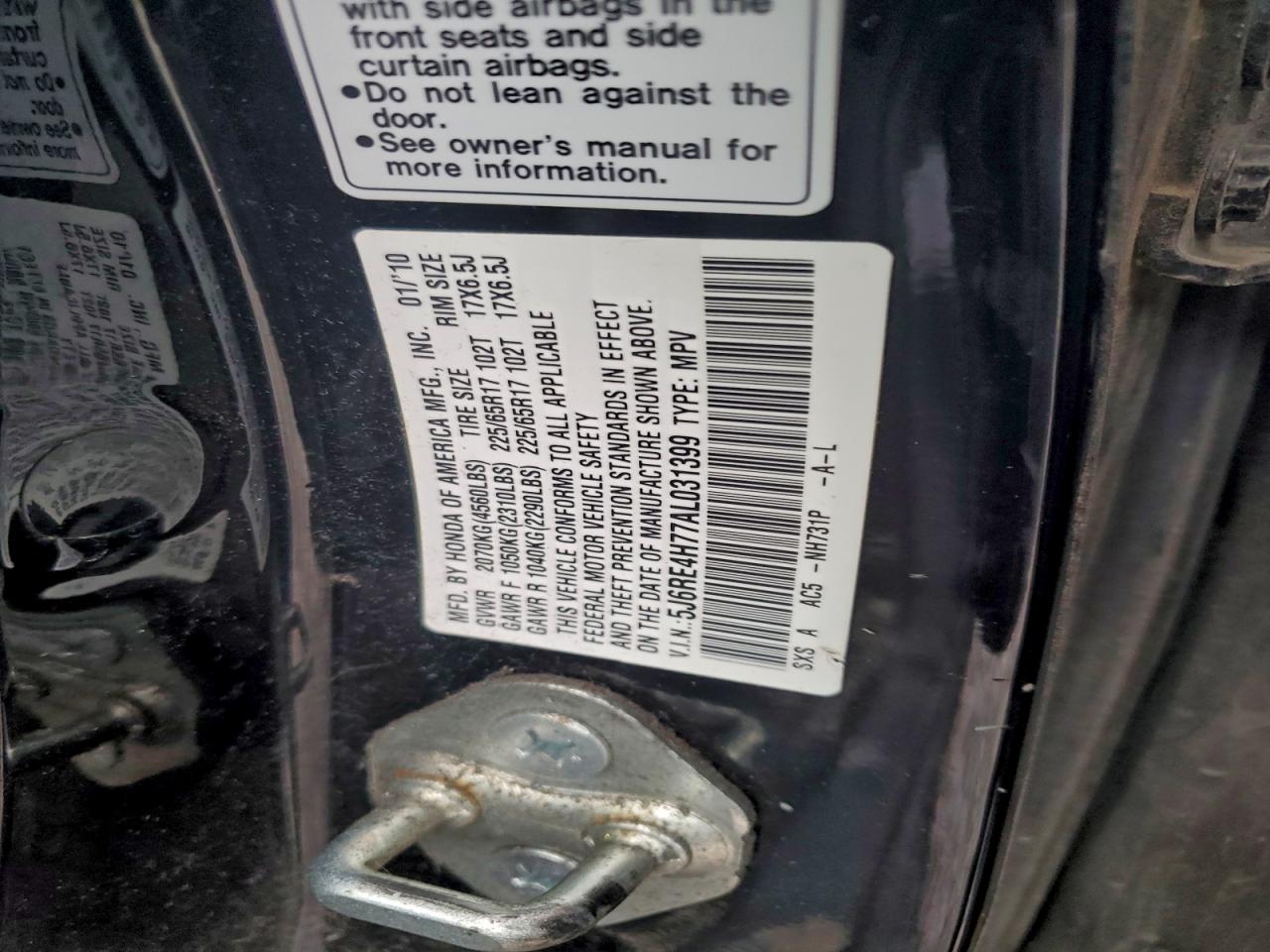 2010 HONDA CR-V EXL photo 13