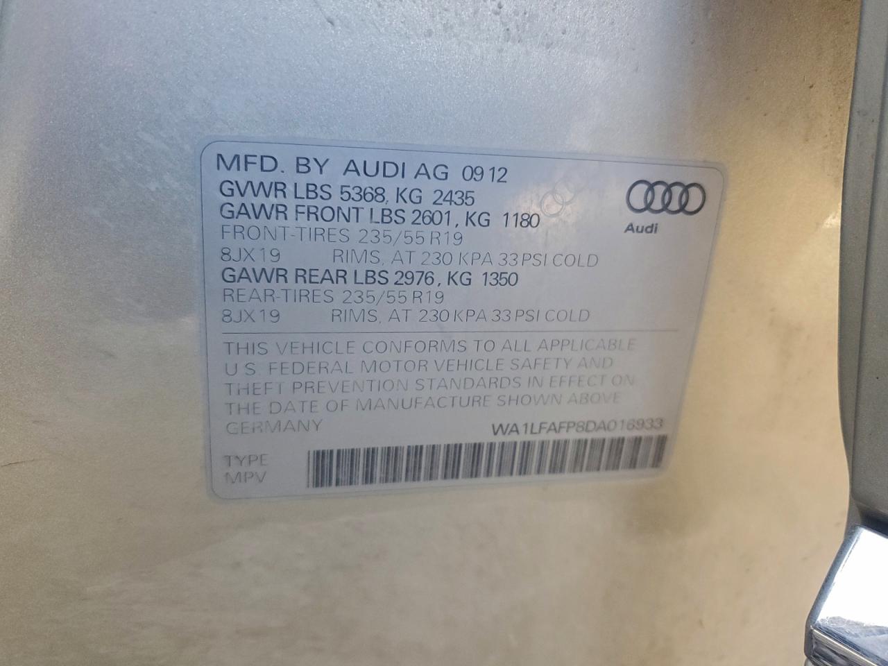 2013 AUDI Q5 PREMIUM PLUS photo 13