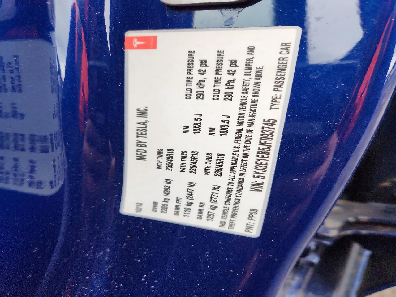 2018 TESLA MODEL 3 photo 34