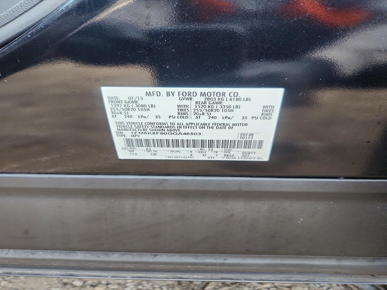 2016 FORD EXPLORER LIMITED photo 13
